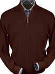 Bark Heather Baby Alpaca Half-Zip Sweater | Peru Unlimited Half Zip Mock | Sam's Tailoring Fine Men's Clothing