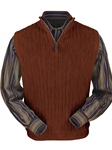 Rust Heather Baby Alpaca Fine Men's Vest | Peru Unlimited Half Zip Vests | Sam's Tailoring Fine Men's Clothing