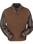 Khaki Heather Baby Alpaca Fine Men's Vest | Peru Unlimited Half Zip Vests | Sam's Tailoring Fine Men's Clothing