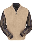 Beige Heather Baby Alpaca Fine Men's Vest | Peru Unlimited Half Zip Vests | Sam's Tailoring Fine Men's Clothing