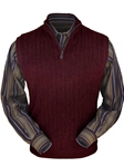 Wine Heather Baby Alpaca Fine Men's Vest | Peru Unlimited Half Zip Vests | Sam's Tailoring Fine Men's Clothing