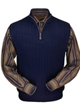 Navy Classic Fit Baby Alpaca Fine Men's Vest | Peru Unlimited Half Zip Vests | Sam's Tailoring Fine Men's Clothing