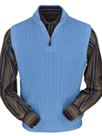 Atlantic Blue Baby Alpaca Fine Men's Vest | Peru Unlimited Half Zip Vests | Sam's Tailoring Fine Men's Clothing