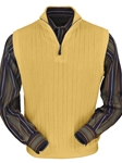 Gold Classic Fit Baby Alpaca Fine Men's Vest | Peru Unlimited Half Zip Vests | Sam's Tailoring Fine Men's Clothing