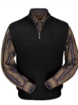 Black Classic Fit Baby Alpaca Fine Men's Vest | Peru Unlimited Half Zip Vests | Sam's Tailoring Fine Men's Clothing
