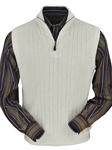 Natural Vanilla Baby Alpaca Fine Men's Vest | Peru Unlimited Half Zip Vests | Sam's Tailoring Fine Men's Clothing