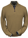 Wheat Heater Baby Alpaca Hal-Zip Sweater | Peru Unlimited Half Zip Sweaters | Sam's Tailoring Fine Men's Clothing