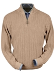 Oatmeal Heater Baby Alpaca Hal-Zip Sweater | Peru Unlimited Half Zip Sweaters | Sam's Tailoring Fine Men's Clothing
