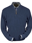Denim Heater Baby Alpaca Hal-Zip Sweater | Peru Unlimited Half Zip Sweaters | Sam's Tailoring Fine Men's Clothing