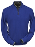 Electric Blue Baby Alpaca Hal-Zip Sweater | Peru Unlimited Half Zip Sweaters | Sam's Tailoring Fine Men's Clothing