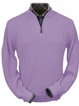 Lilac Baby Alpaca Hal-Zip Fine Men's Sweater | Peru Unlimited Half Zip Sweaters | Sam's Tailoring Fine Men's Clothing