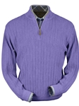 Lilac Heater Baby Alpaca Hal-Zip Sweater | Peru Unlimited Half Zip Sweaters | Sam's Tailoring Fine Men's Clothing