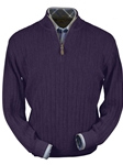 Plum Heater Baby Alpaca Hal-Zip Sweater | Peru Unlimited Half Zip Sweaters | Sam's Tailoring Fine Men's Clothing