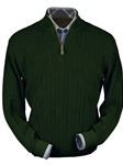 Hunter Green Heater Baby Alpaca Hal-Zip Sweater | Peru Unlimited Half Zip Sweaters | Sam's Tailoring Fine Men's Clothing