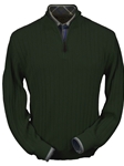 Olive Heater Baby Alpaca Hal-Zip Sweater | Peru Unlimited Half Zip Sweaters | Sam's Tailoring Fine Men's Clothing