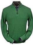 Pebble Green Baby Alpaca Hal-Zip Sweater | Peru Unlimited Half Zip Sweaters | Sam's Tailoring Fine Men's Clothing