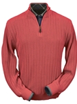 Cayenne Red Heater Baby Alpaca Hal-Zip Sweater | Peru Unlimited Half Zip Sweaters | Sam's Tailoring Fine Men's Clothing