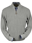 Silver Grey Heater Baby Alpaca Hal-Zip Sweater | Peru Unlimited Half Zip Sweaters | Sam's Tailoring Fine Men's Clothing