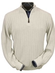 Natural Vanilla Heater Baby Alpaca Hal-Zip Sweater | Peru Unlimited Half Zip Sweaters | Sam's Tailoring Fine Men's Clothing