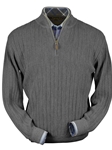 Medium Grey Heater Baby Alpaca Hal-Zip Sweater | Peru Unlimited Half Zip Sweaters | Sam's Tailoring Fine Men's Clothing