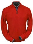 Red Baby Alpaca Hal-Zip Fine Men's Sweater | Peru Unlimited Half Zip Sweaters | Sam's Tailoring Fine Men's Clothing