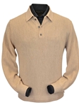 Beige Heather Baby Alpaca Straight Bottom Polo | Peru Unlimited Polo Shirt | Sam's Tailoring Fine Men's Clothing