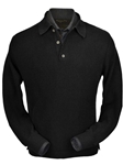 Black Baby Alpaca Straight Bottom Men's Polo | Peru Unlimited Polo Shirt | Sam's Tailoring Fine Men's Clothing