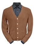 Camel Baby Alpaca Link Stitch Men's Cardigan | Peru Unlimited Cardigans | Sam's Tailoring Fine Men's Clothing