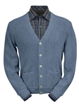 Sky Heather Baby Alpaca Relax Fit Cardigan | Peru Unlimited Cardigans | Sam's Tailoring Fine Men's Clothing