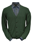 Green Heather Baby Alpaca Relax Fit Cardigan | Peru Unlimited Cardigans | Sam's Tailoring Fine Men's Clothing