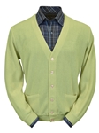 Lime Baby Alpaca Relax Fit Men's Cardigan | Peru Unlimited Cardigans | Sam's Tailoring Fine Men's Clothing