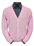 Pink Baby Alpaca Relax Fit Men's Cardigan | Peru Unlimited Cardigans | Sam's Tailoring Fine Men's Clothing