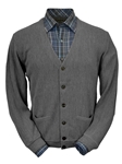 Medium Grey Heather Baby Alpaca Men Cardigan | Peru Unlimited Cardigans | Sam's Tailoring Fine Men's Clothing