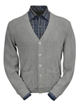 Silver Grey Heather Baby Alpaca Men's Cardigan | Peru Unlimited Cardigans | Sam's Tailoring Fine Men's Clothing