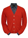 Red Baby Alpaca Relaxed Fit Men's Cardigan | Peru Unlimited Cardigans | Sam's Tailoring Fine Men's Clothing