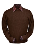 Bark Heather Baby Alpaca Crew Neck Sweater | Peru Unlimited Crew Neck Sweaters | Sam's Tailoring Fine Men's Clothing