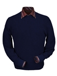 Navy Baby Alpaca Men's Crew Neck Sweater | Peru Unlimited Crew Neck Sweaters | Sam's Tailoring Fine Men's Clothing