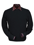 Black Baby Alpaca Men's Crew Neck Sweater | Peru Unlimited Crew Neck Sweaters | Sam's Tailoring Fine Men's Clothing
