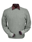 Silver Grey Heather Baby Alpaca Crew Neck Sweater | Peru Unlimited Crew Neck Sweaters | Sam's Tailoring Fine Men's Clothing
