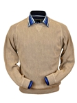 Beige Heather Baby Alpaca Crew Neck Sweatshirt | Peru Unlimited Crew Neck Sweatshirts | Sam's Tailoring Fine Men's Clothing