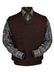 Dark Brown Heather Baby Alpaca V-Neck Vest | Peru Unlimited V-Neck Vests | Sam's Tailoring Fine Men's Clothing