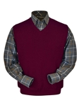 Raspberry Baby Alpaca V-Neck Men's Vest | Peru Unlimited V-Neck Vests | Sam's Tailoring Fine Men's Clothing