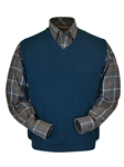 Midnight Blue Baby Alpaca V-Neck Men's Vest | Peru Unlimited V-Neck Vests | Sam's Tailoring Fine Men's Clothing