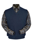 Denim Heather Baby Alpaca V-Neck Men's Vest | Peru Unlimited V-Neck Vests | Sam's Tailoring Fine Men's Clothing