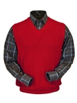 Rouge Red Baby Alpaca V-Neck Men's Vest | Peru Unlimited V-Neck Vests | Sam's Tailoring Fine Men's Clothing