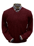 Wine Heather Baby Alpaca Men's V-Neck Sweater | Peru Unlimited V-Neck Sweaters | Sam's Tailoring Fine Men's Clothing