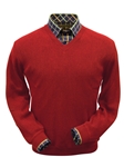Rouge Red Baby Alpaca Men's V-Neck Sweater | Peru Unlimited V-Neck Sweaters | Sam's Tailoring Fine Men's Clothing