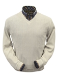 Natural Vanilla Baby Alpaca Men's V-Neck Sweater | Peru Unlimited V-Neck Sweaters | Sam's Tailoring Fine Men's Clothing