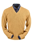 Melon Heather Baby Alpaca V-Neck Sweater | Peru Unlimited V-Neck Sweaters | Sam's Tailoring Fine Men's Clothing