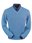 Coastal Heather Baby Alpaca V-Neck Sweater | Peru Unlimited V-Neck Sweaters | Sam's Tailoring Fine Men's Clothing